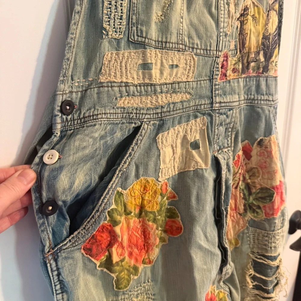 Magnolia Pearl "Floral Kitty" Overalls - Brand New! - Picture 2 of 15